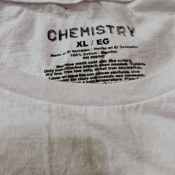 CHEMISTRY WHITE CHEVY CORVETTE Tshirt sz XL - Picture 3 of 7